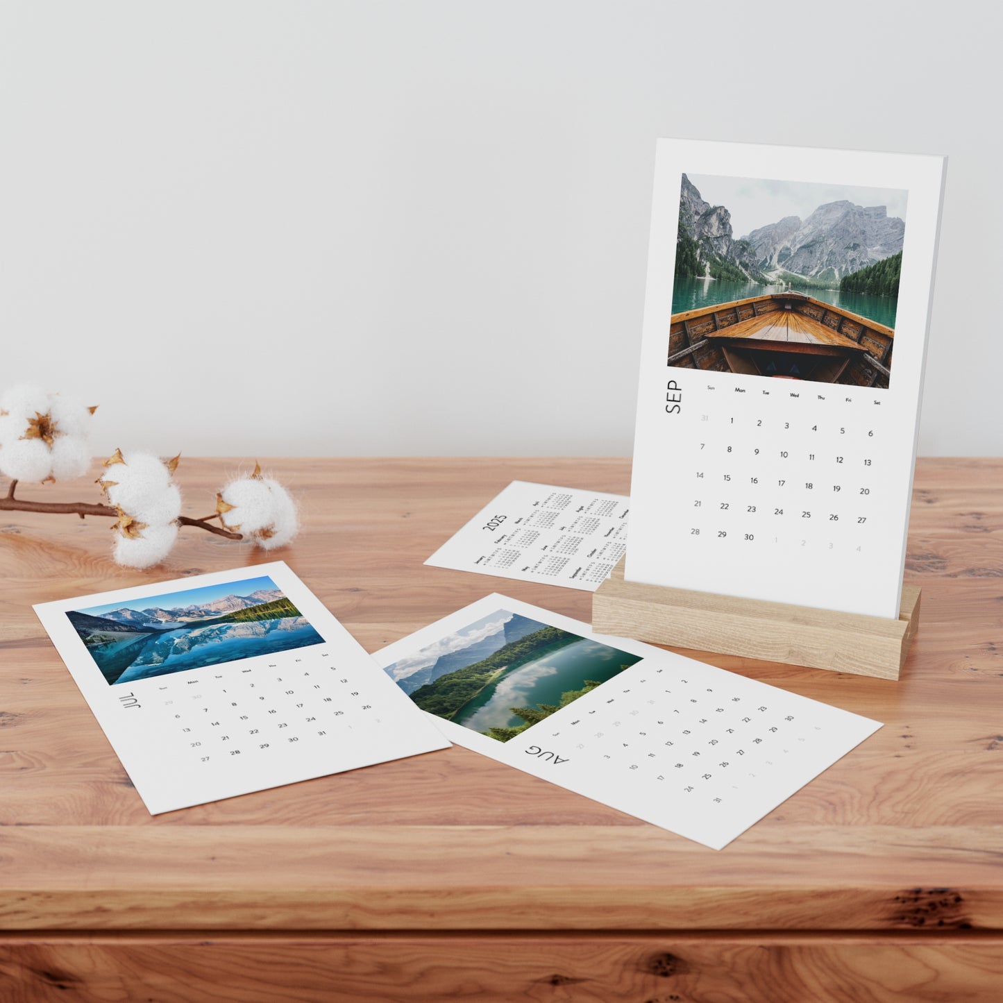 2025 Serenity Lakes Vertical Desk Calendar: Stunning Lakes Images, Premium Quality, and Easy Display